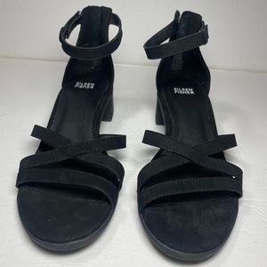 Eileen Fisher Black Noni Leather Sandal Sz 9.5